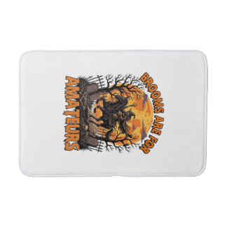 Brooms Are Amateurs Halloween Witch Horse Moon Gra Bath Mat
