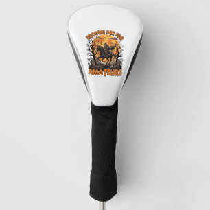 Brooms Are Amateurs Halloween Witch Horse Moon Gra Golf Head Cover
