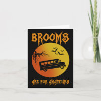 Brooms Are For Amateurs Bus Driver Halloween Men W