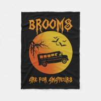 Brooms Are For Amateurs Bus Driver Halloween Men W