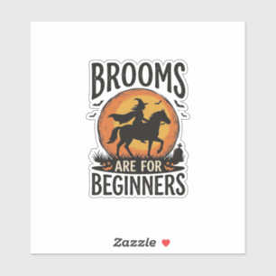 Brooms Are for Beginners Vintage Halloween Witch D