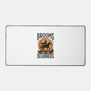 Brooms Are for Beginners Vintage Halloween Witch D Desk Mat