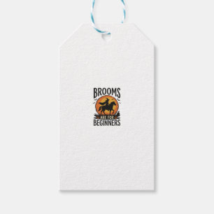 Brooms Are for Beginners Vintage Halloween Witch D Gift Tags