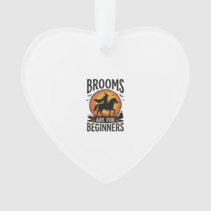 Brooms Are for Beginners Vintage Halloween Witch D Ornament