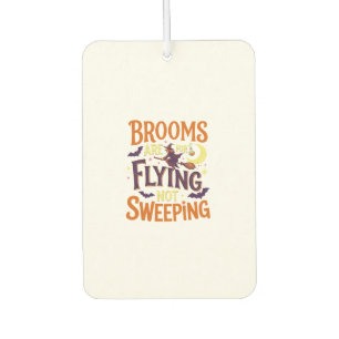 Brooms Flying Sweeping Halloween Witch Moon Bats Air Freshener