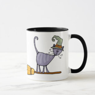 broomstick kitty mug