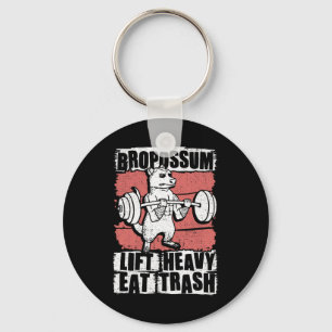 Bropossum Lift Heavy Eat Trash Opossum Gym Weightl Keychain
