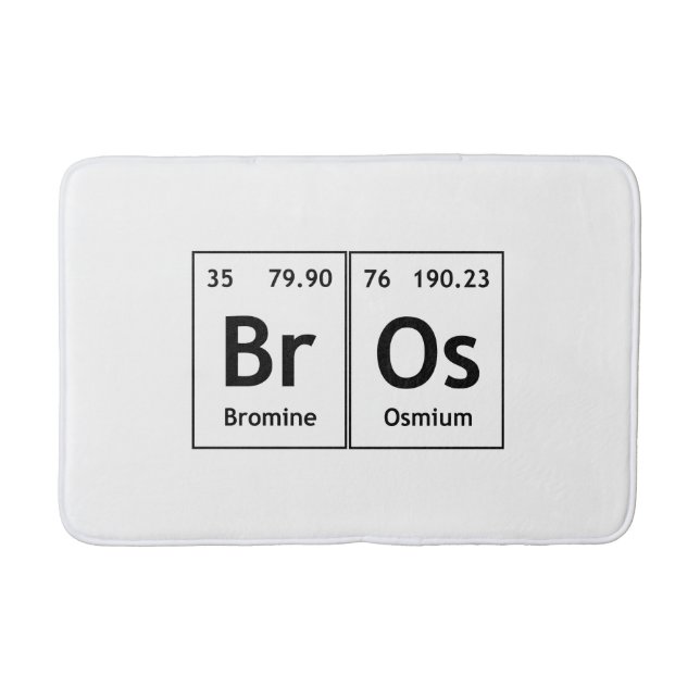 BrOs Chemistry Periodic Table Words Element Symbol Bath Mat (Front)