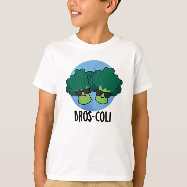 Bros-coli Funny Veggie Broccoli Pun  T-Shirt (Front)