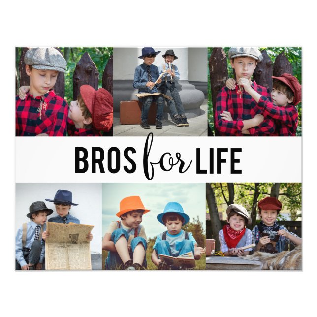 Bros for Life Brothers Photo Collage Typography  (Front)