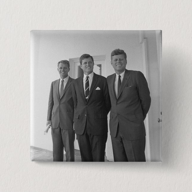 Bros, President John Kennedy,  Robert & Ted 2 Inch Square Button (Front)