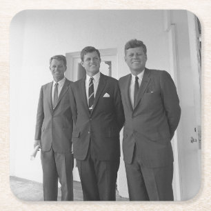 Bros, President John Kennedy,  Robert & Ted Square Paper Coaster