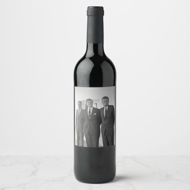 Bros, President John Kennedy,  Robert & Ted Wine Label (Front)