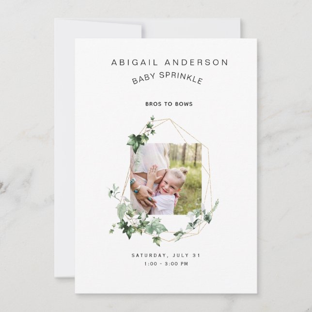 Bros to Bows Baby Sprinkle Invitation (Front)