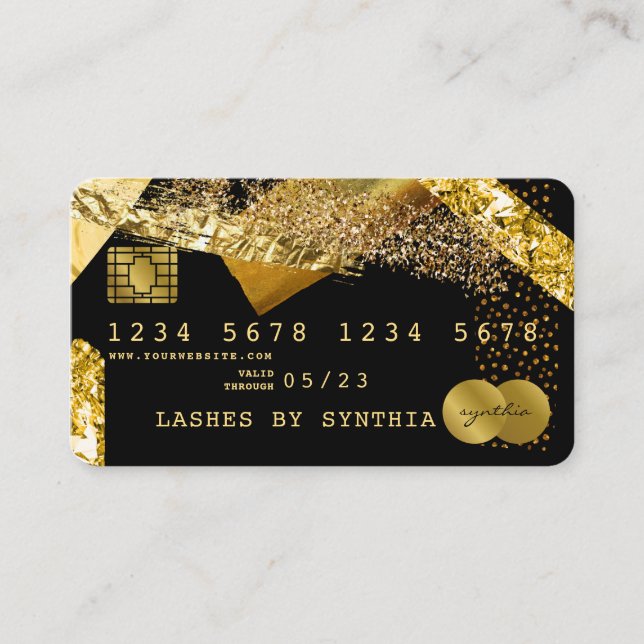 Brosse à huile d'or stylisée par carte de crédit (Devant)