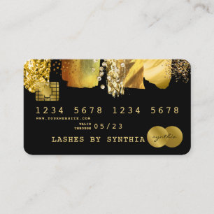 Brosse à huile d'or Stylisée par carte de crédit