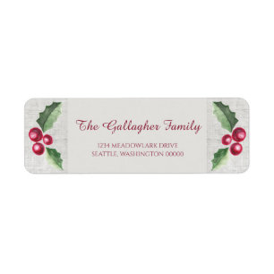 Brossé Holly et Berry Étiquette