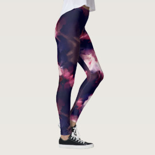 Brosse moderne bleu et violet Leggings