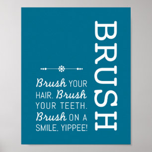 Brosse   Règles de salle de bain Poster Art Imprim