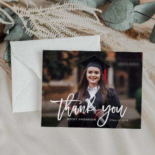 brosse rustique merci carte de graduation script