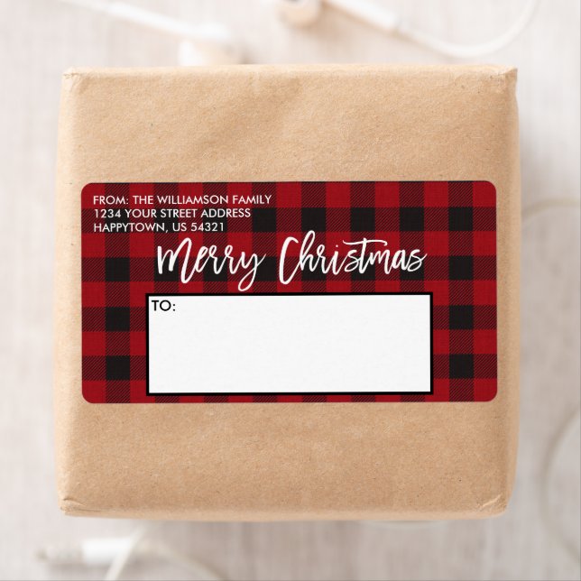 Brosse Script Buffalo rouge Plaid Christmas Mailin (En situation)