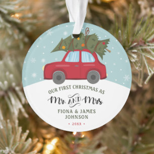 Brosse Script First Christmas Red Car