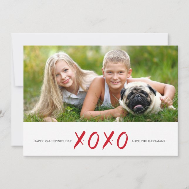 Brossé XOXO Photo Carte Saint-Valentin (Devant)