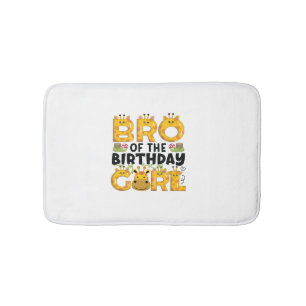 Brother 1st Birthday Girl Giraffe Theme Party Zoo Bath Mat