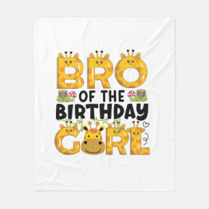 Brother 1st Birthday Girl Giraffe Theme Party Zoo Fleece Blanket