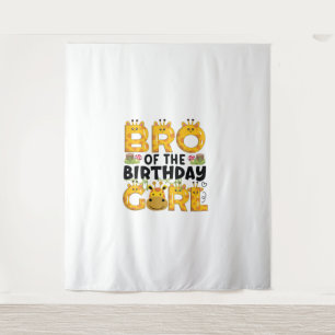 Brother 1st Birthday Girl Giraffe Theme Party Zoo Tapestry