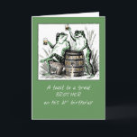 Brother 21st Birthday Frogs Toasting with Beer Card<br><div class="desc">Today is the 21st birthday of your brother. Send him this card for a happy mood! These two toads drinking are so cute and this will surely remind your brother to have a blast today.
Vintage image courtesy of Clipart.</div>