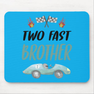 Brother 2nd Birthday Two Fast Race Car Second Bday Mouse Pad