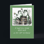 Brother 30th Birthday Frogs Toasting with Beer Card<br><div class="desc">A toast to your brother will be the perfect card as he turns 30. For the guy who enjoys beer,  this vintage image of two frogs toasting over a barrel of beer will be quite funny. Cheers to your brother’s 30th birthday!
Vintage image courtesy of Clipart.</div>