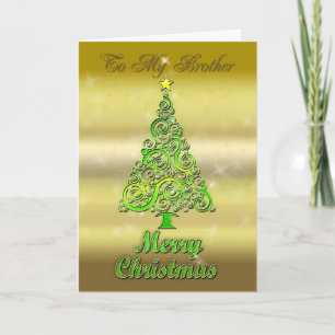 Brother, a gold effect Christmas card