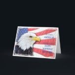 Brother, American birthday card<br><div class="desc">For a Brother. A great birthday card for a real American patriot. Featuring an American bald eagle and flag.</div>