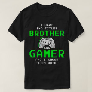 Brother and Gamer Retro Pixel Design T-Shirt
