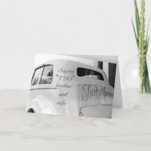 **BROTHER AND NEW WIFE** ON WEDDING DAY CARD