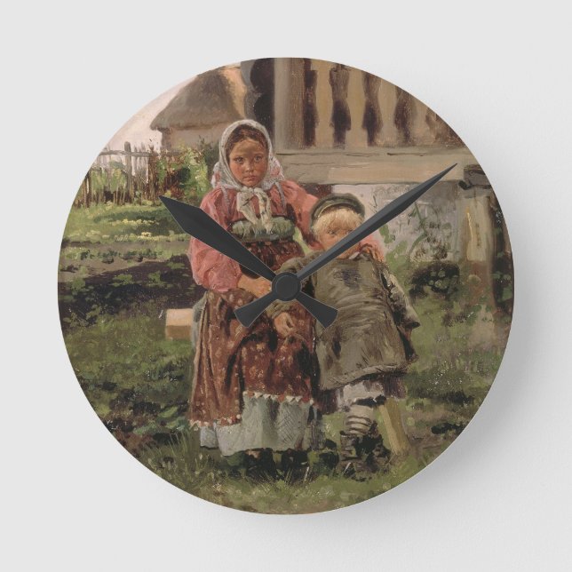 Brother and Sister, 1880 Round Clock (Front)