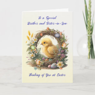 Brother and Sister-in-Law Easter Chick Grapevine Card