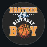 Brother Basketball Birthday Boy Family Baller Bday Classic Round Sticker<br><div class="desc">Grim Reaper Riding Horse Death Reaper Halloween Pumpkin</div>