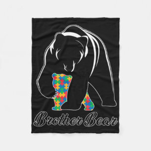 Brother Bear Autism Family Brother Autism Awarenes Fleece Blanket