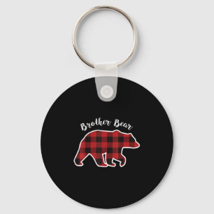 BROTHER BEAR Men Red Plaid Christmas Pajama Family Keychain