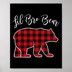 Brother Bear Pajama Red Buffalo Xmas Funny Family  Poster