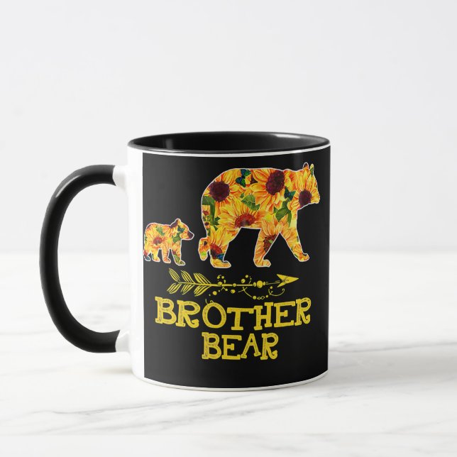 Brother Bear Sunflower Funny Mother Father  Mug (Left)