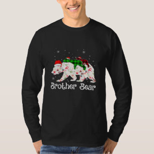 Brother Bear Two Cubs Red Green Plaid Christmas Pa T-Shirt