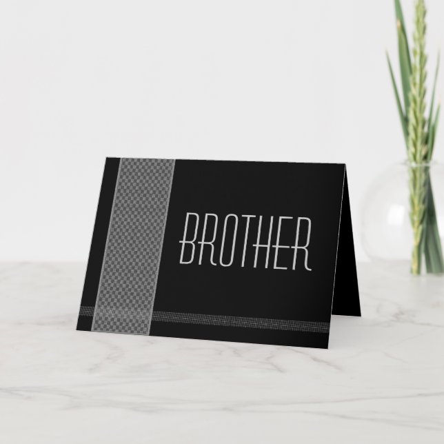 BROTHER - Best Man - Black and Silver Checks Invitation (Front)