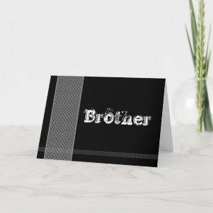 Brother - Best Man Card - Black and Silver Checks