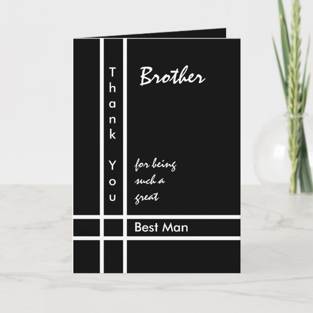 BROTHER - Best Man Wedding Thank You Card (Front)