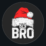 Brother Big Santa Christmas Family Matching Pyjama Classic Round Sticker<br><div class="desc">Brother Big Santa Christmas Family Matching Pyjamas Xmas Bro</div>