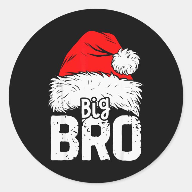 Brother Big Santa Christmas Family Matching Pyjama Classic Round Sticker (Front)